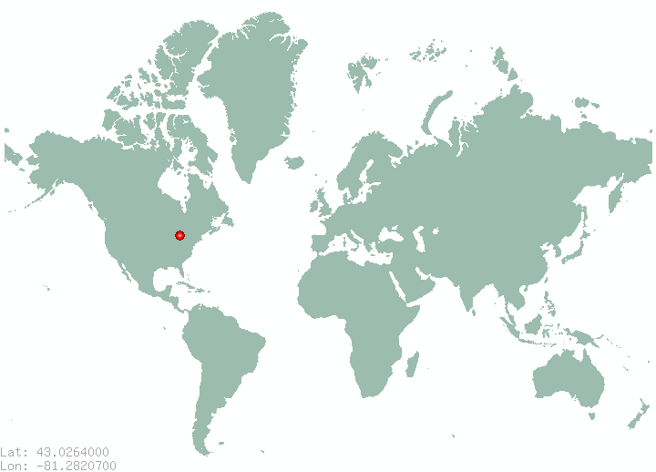 Calamity Corners in world map